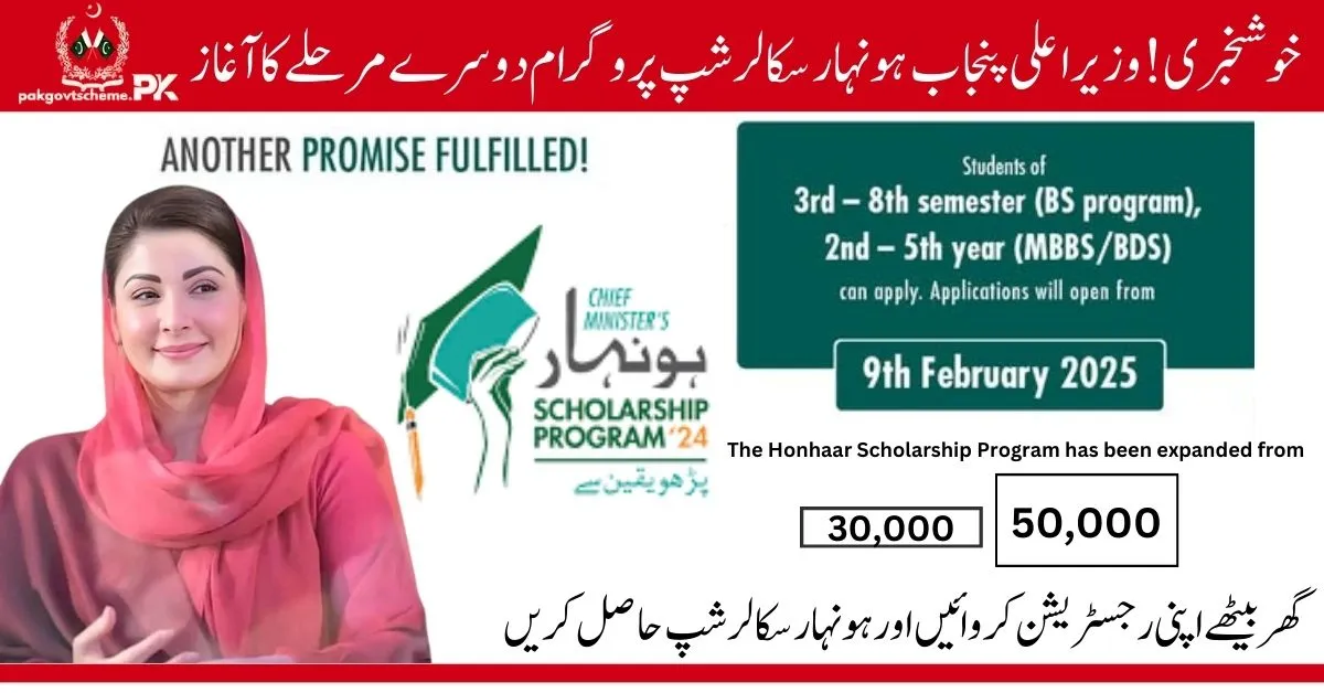 Punjab Honhaar Scholarship Program 2025 provides financial aid for MBBS, BDS, and undergraduate students in Punjab.