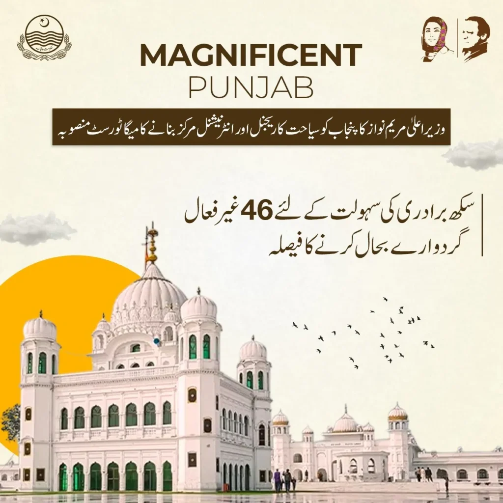 Features of the "Magnificent Punjab" Mega Tourism Project highlighting cultural.