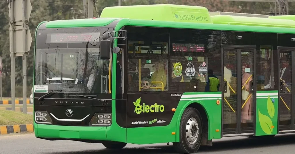 Pakistan’s first electric bus service, promoting clean and sustainable transport.