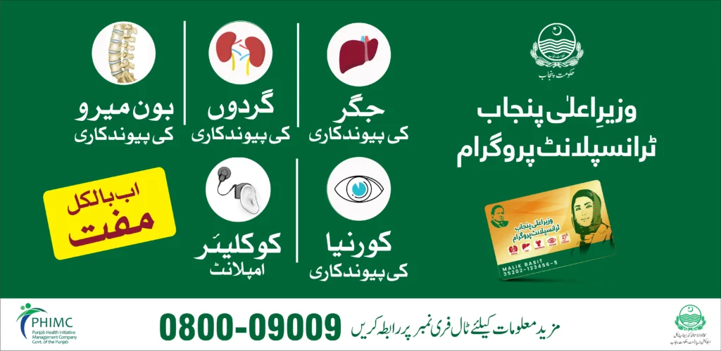 CM Punjab health scheme 2025, Punjab transplant hospitals, free liver surgery Punjab, HOTA approved transplant centers, Punjab CM free treatment card, cochlear implant Punjab, eye cornea surgery free, organ transplant Pakistan, CM Maryam Nawaz health program, PHOTA transplant list,
