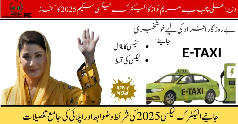 Punjab E-Taxi Program 2025, electric taxi Punjab, CM Maryam Nawaz e-taxi, green transport Punjab, EV taxi scheme Pakistan, e-taxi application Punjab, eco taxi initiative, electric vehicle subsidy Punjab, sustainable taxi project, Punjab EV driving jobs,