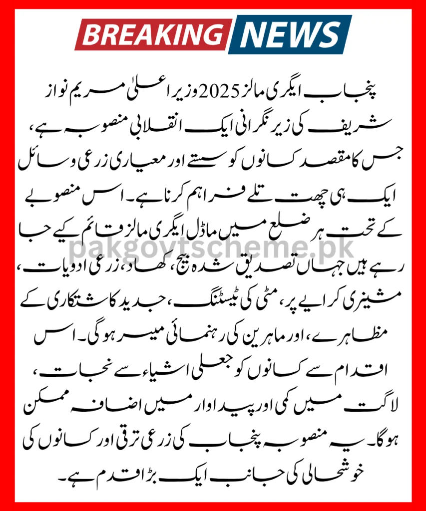 Punjab farmer initiative, CM Punjab agri mall plan, agriculture subsidy scheme, modern agri tools Punjab, farmer support 2025, Punjab agri marketplace, Maryam Nawaz schemes, Punjab smart agriculture, agri development Punjab, farmer-friendly reforms,