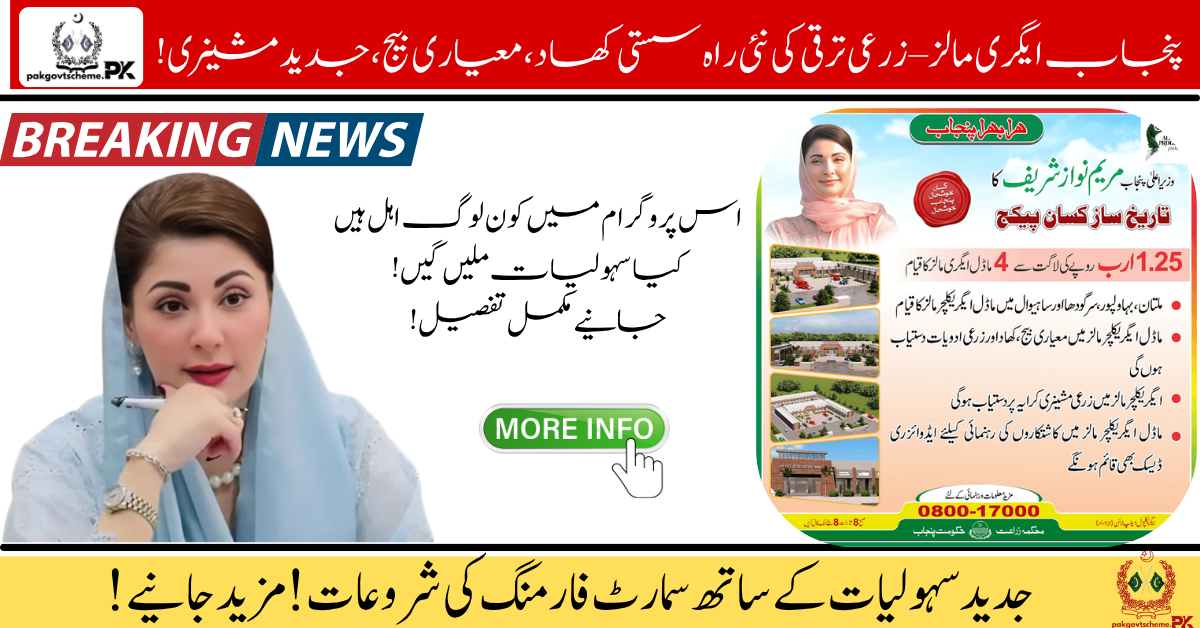 Punjab Agri Malls 2025, Maryam Nawaz farmer scheme, agricultural support Punjab, subsidized seeds, smart farming centers, affordable fertilizer Punjab, Punjab agri services, farmer welfare program, agricultural inputs scheme, Punjab agriculture development,