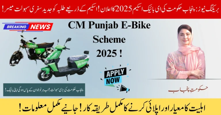 CM Punjab E-Bike Scheme 2025