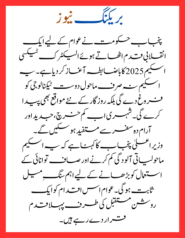 Electric Taxi Scheme 2025